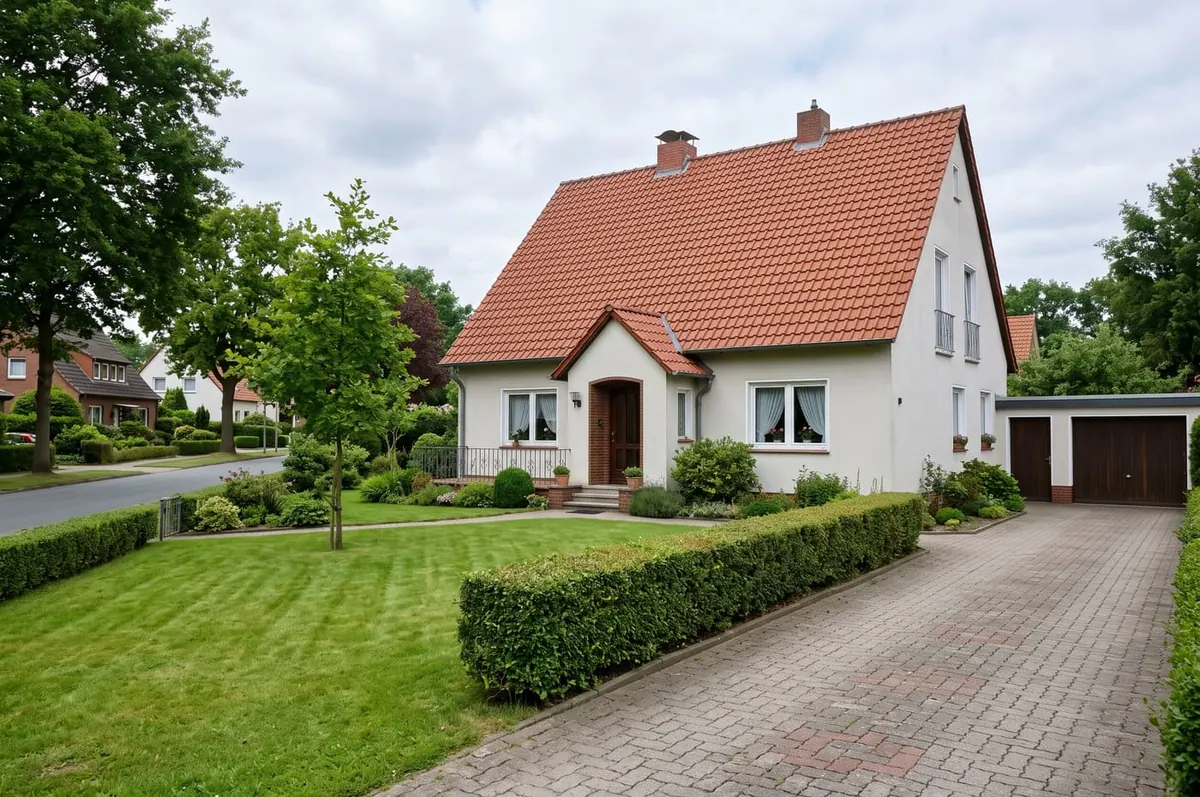 Modernes Haus mit gepflegtem Garten im Leinetal