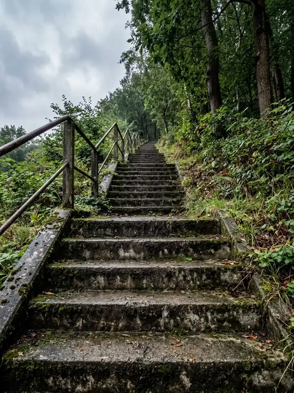 Pflasterreinigung – Treppe – Vorher
